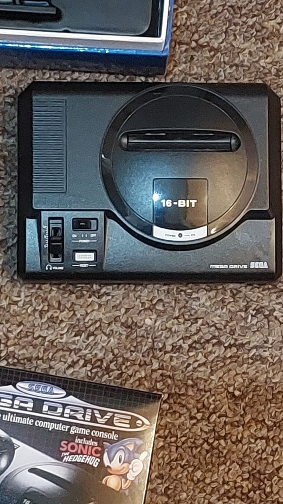 Sega megadrive scale model and megadrive charger  collectable 