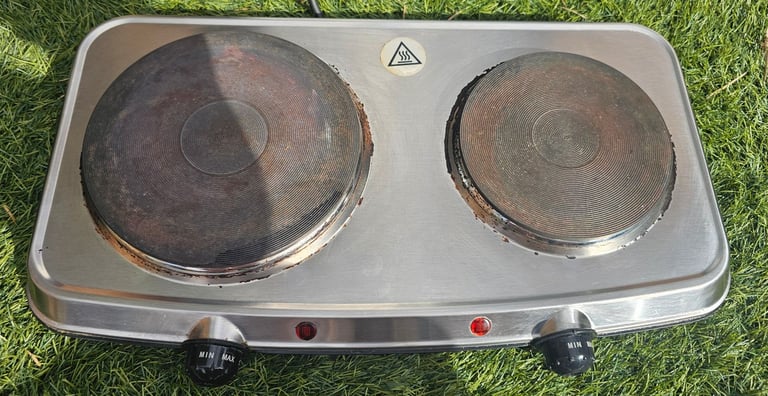 Russell Hobbs 15199 Two Plate 1500W Electric Mini Hob Silver - Used 