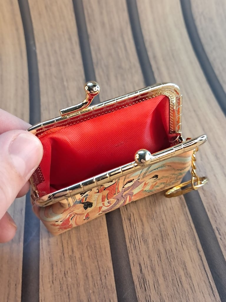 Good condition Chain Coin Purse Folkcraft Size Small W Keychain Loop. As seen. 