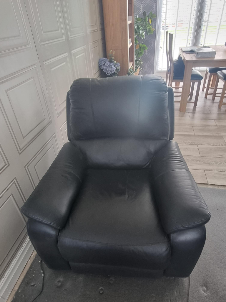 Leather 3 Seater Sofa and Leather Chair 