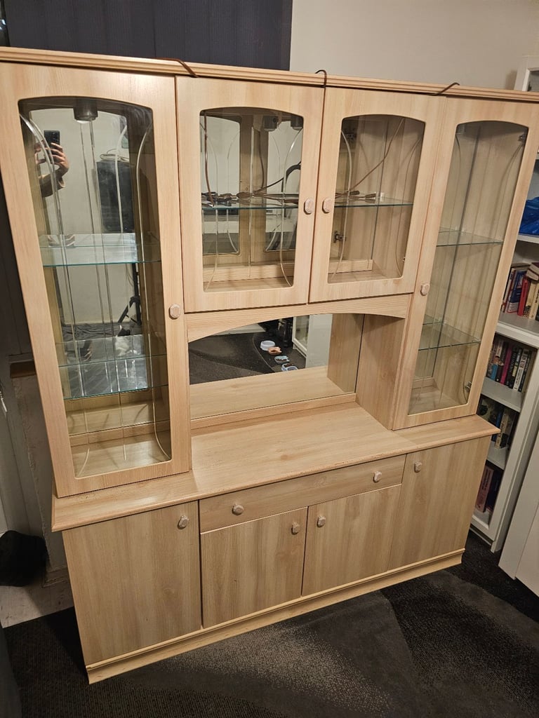 image for Light Oak Display Cabinet (Negotiable)