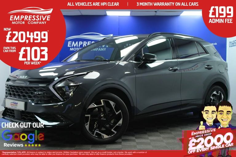 2022 72 KIA SPORTAGE 1.6 T-GDI GT-LINE SUV 5DR PETROL MANUAL EURO 6 (S/S) (148 B