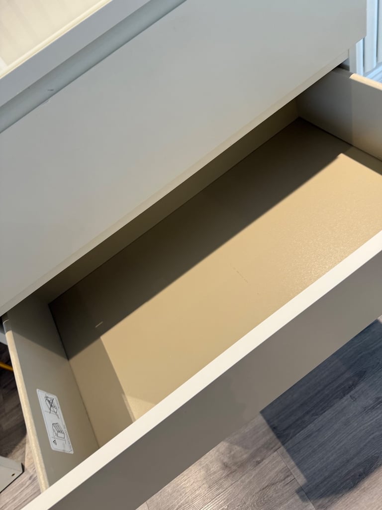 IKEA malm chest of drawers with glass top