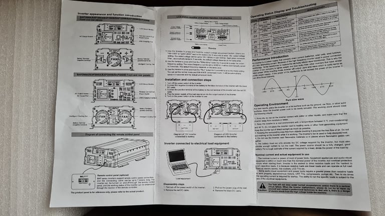 NEW BELTTT 3000W 12/24V PURE SINE WAVE INVERTER with USB Ports and AC Outlet Use RV Truck Car Home