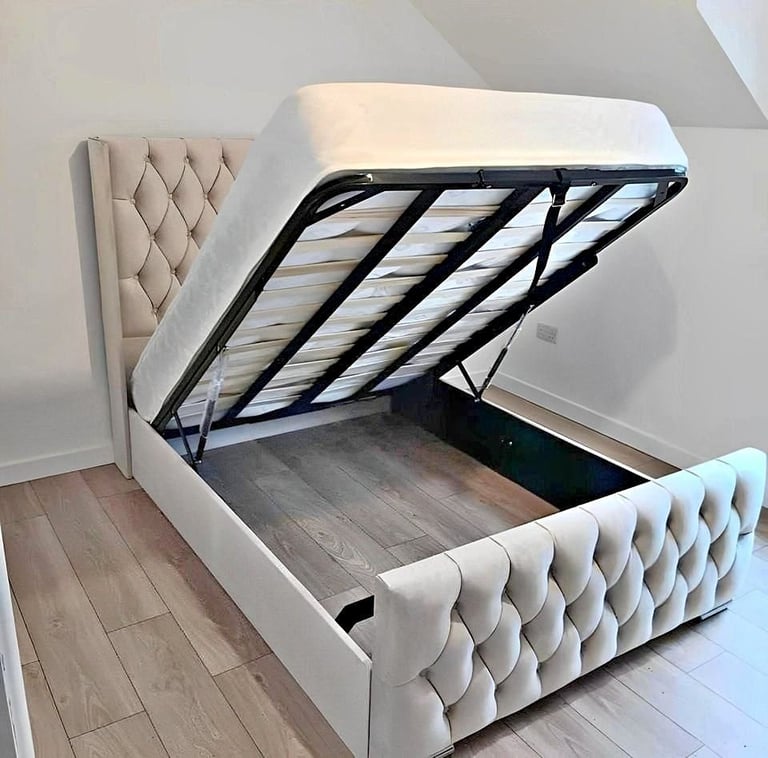 image for Hilton Gas lift beds !! Brand new Double Heaven Storage Gas lift bed Frame with optional Mattress 