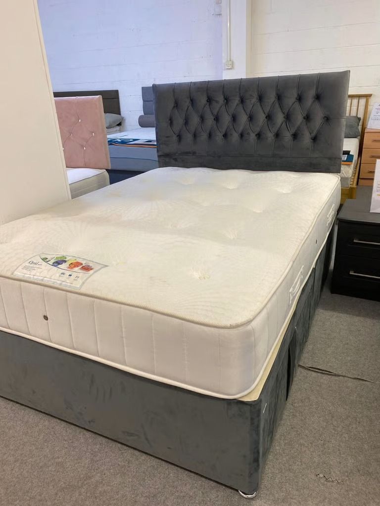  ** 4ft6 Divan Bed Base Complete Set + Mattress && Amazing Price --20% ¬ Order Today **