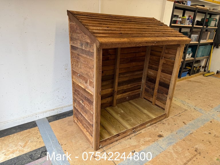 Log Store Garden Treated Timber Logs Storage Shelter Shed