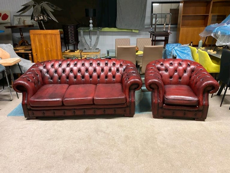 Vintage leather armchair discount gumtree