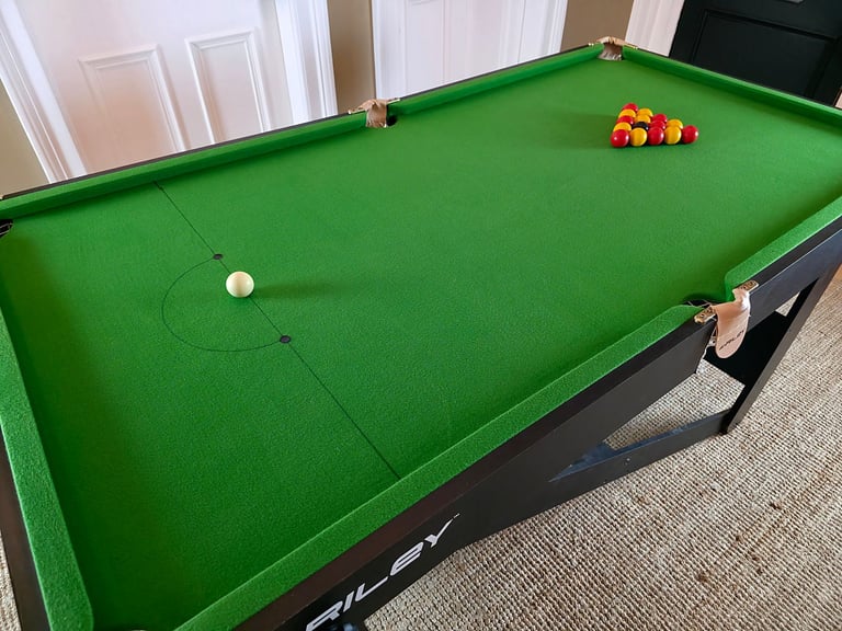 RILEY BCE SNOOKER & POOL TABLE | 6ft | ROLLING LAY FLAT FOLDING | BILLIARDS 