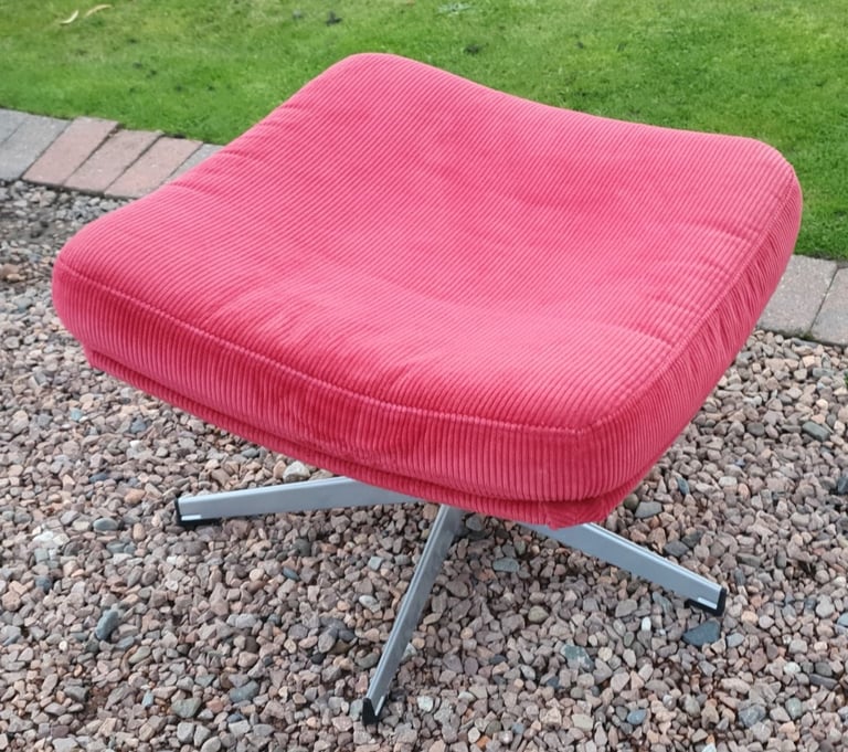 Vintage 80s ikea mila footstool in red cord. 