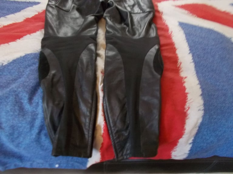 Texpeed Motorcycle Trousers Mens Size W38 L34 Black Leather