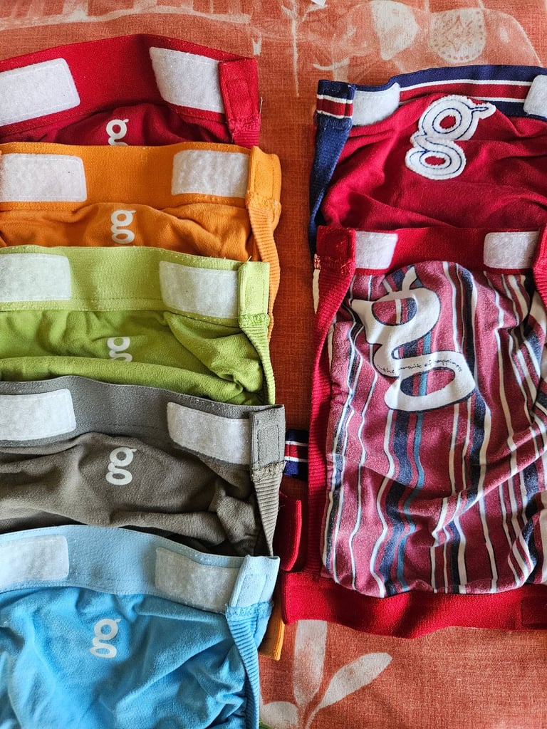 Gnappies Washable Nappies Bundle, 4 sizes, newborn to 16kg
