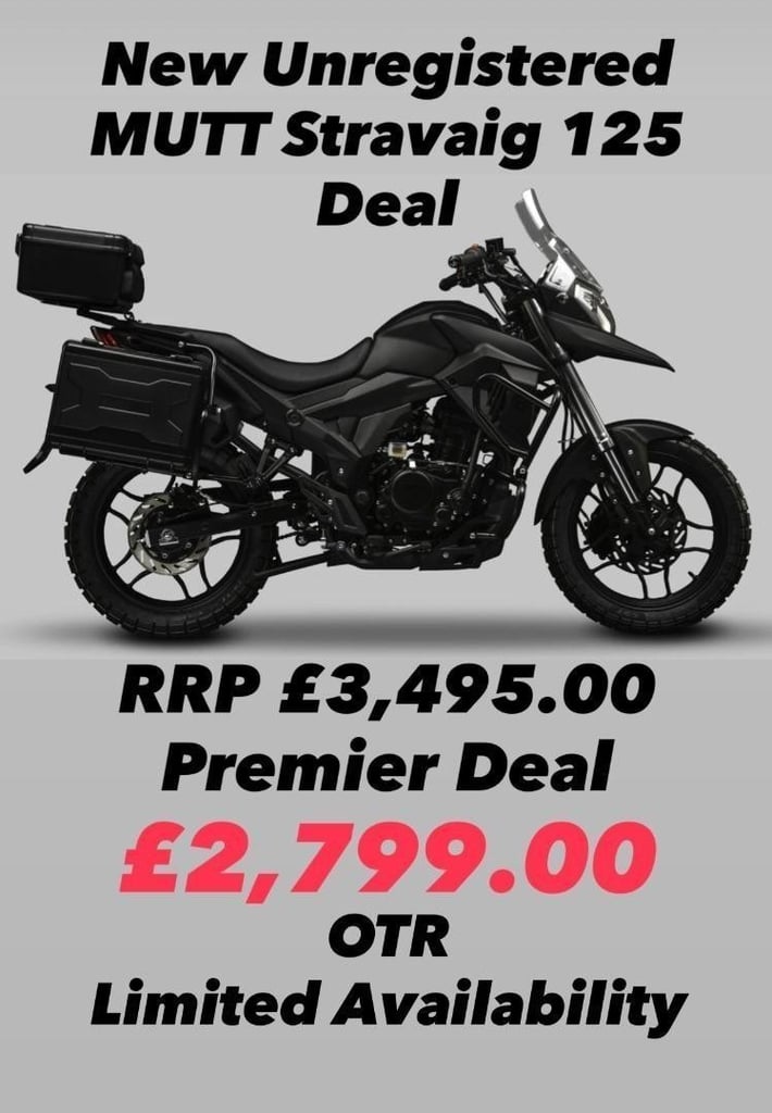 image for New Unregistered MUTT Stravaig 125 Motorcycle with Warranty and Luggage 
