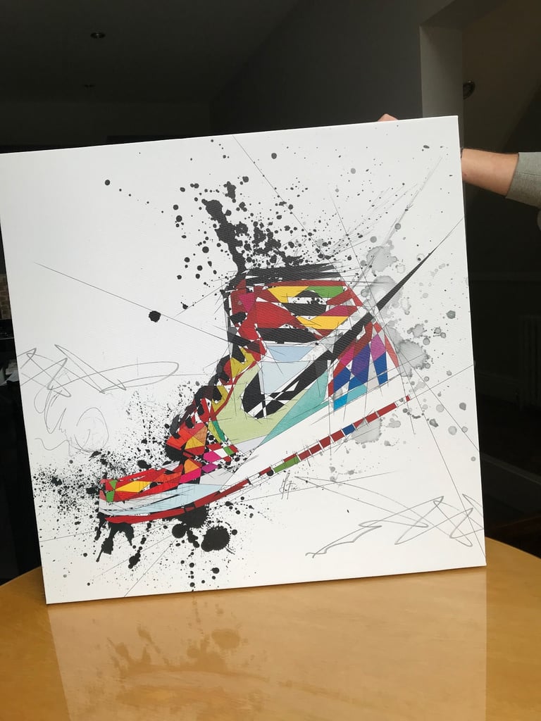 Block framed picture Nike high top 