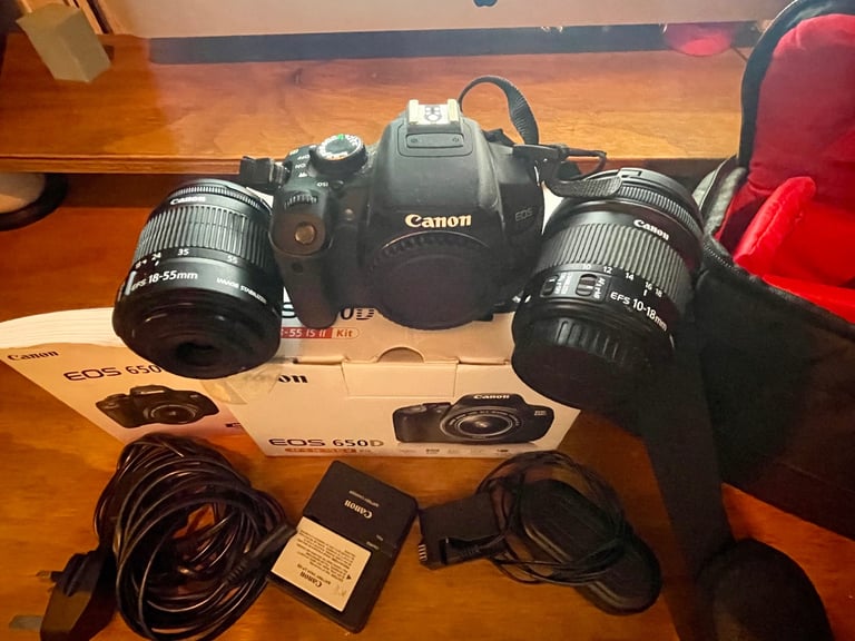 image for Canon EOS 650d Digital SLR Camera as new used once with 2 lenses and extra accessories 