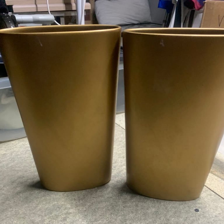 Pair of gold coloured vases