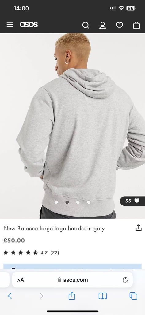 New balance hoodie XL for men | in Meadows, Edinburgh | Gumtree