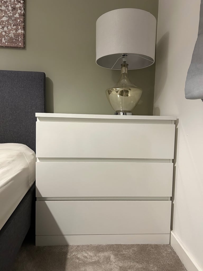 White chest of drawers bedroom office 