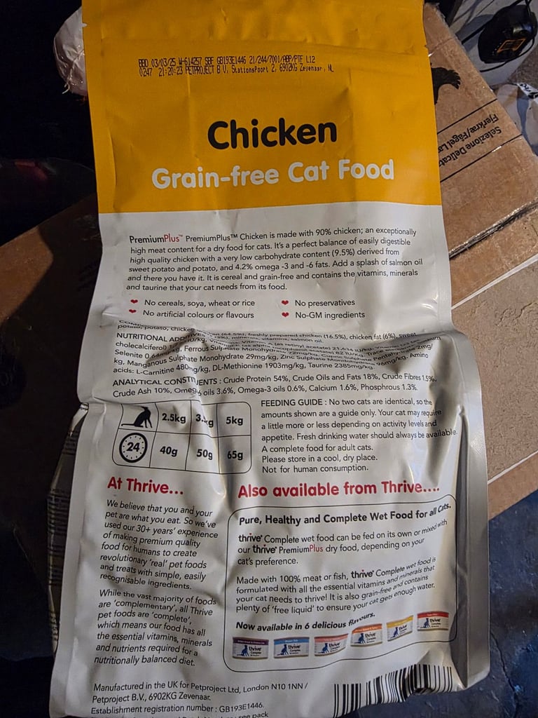 Thrive Premium Food  1.5kg 30 available