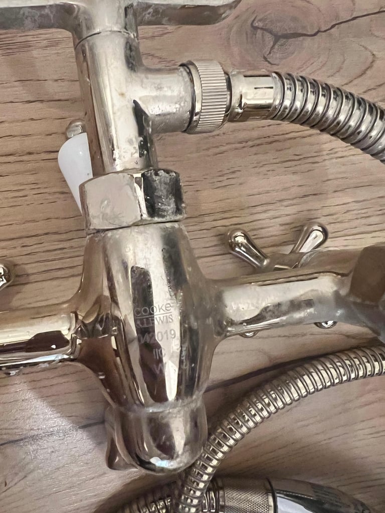 cooke and lewis Traditional Bath Shower Mixer Tap with Handset vintage chrome 