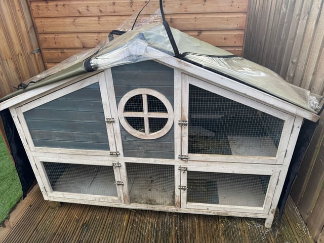 Pets at Home Foxglove Rabbit Guinea Pig Hutch Blue White with