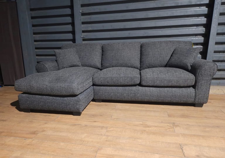 Fabric Corner Sofa - Charcoal.