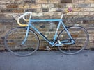 1980&#039;s Vintage raleigh strada 501 racing bike double-butted steel ,Ice blue.