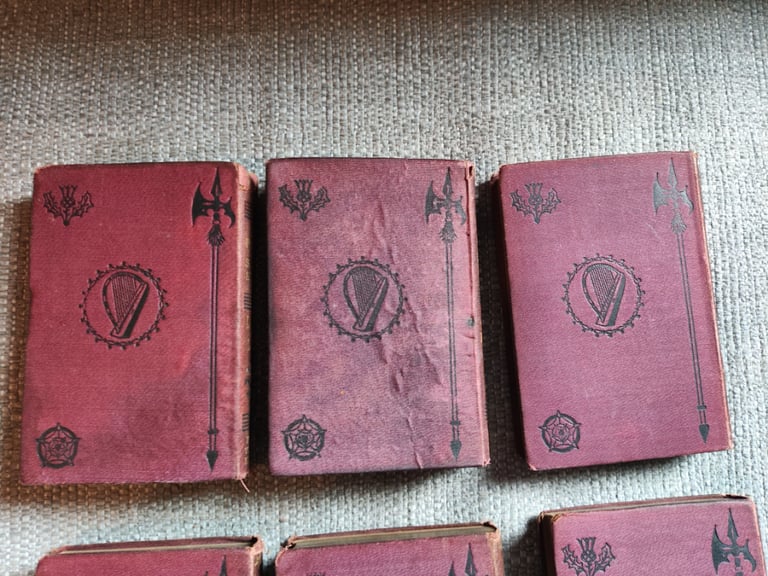 6 x Antique Books, 1876, Poetic Works Of Sir Walter Scott - Hardback, Handy Ed
