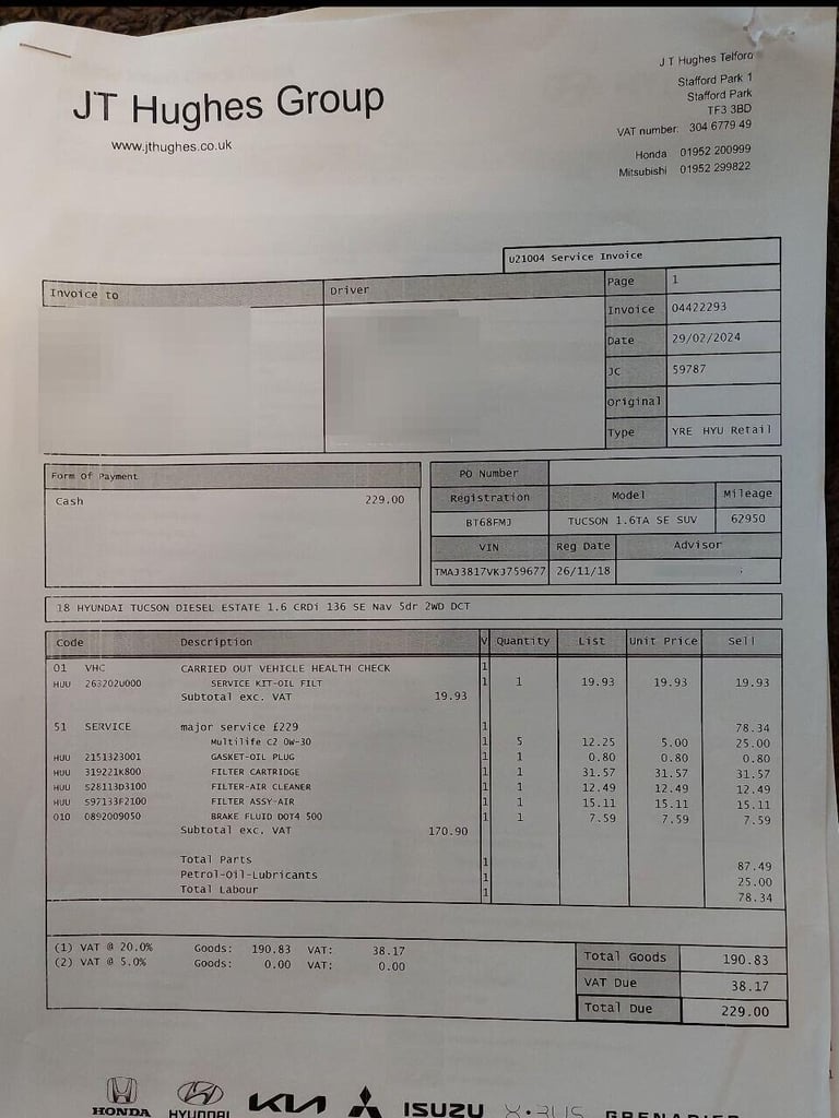 2018 Hyundai TUCSON 1.6 CRDi SE Nav SUV 5dr Diesel DCT Euro 6 (s/s) (136 ps) SUV Diesel Automatic