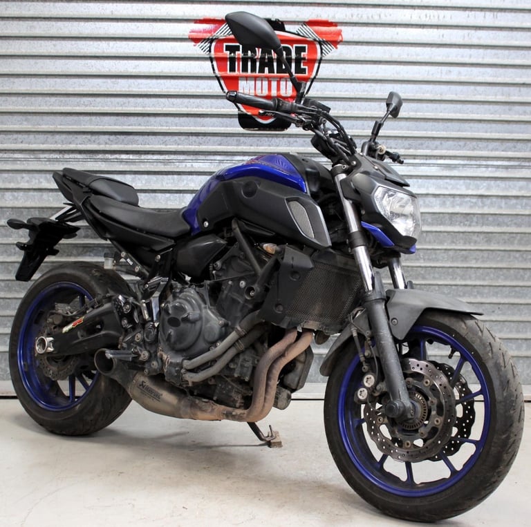 2018 68 YAMAHA MT07 MT-07 ABS 700 TRADE SALE 39K NEW MOT AKRAPOVIC BLUE CAT N