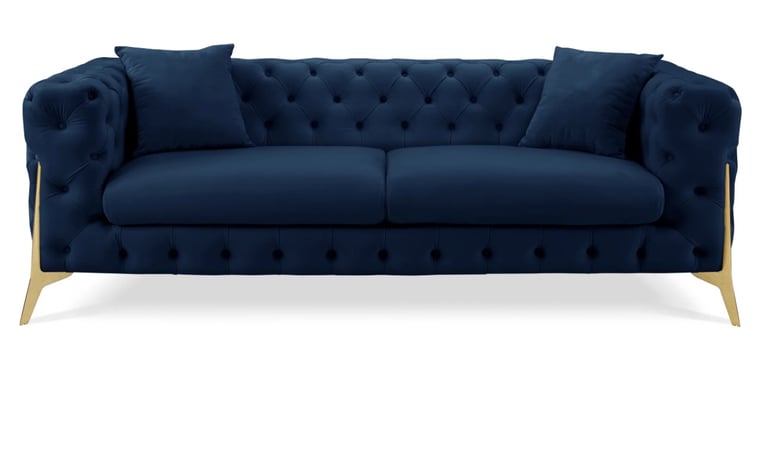 3 seater jaguar chesterfield velvet button sofa 2 colours available 