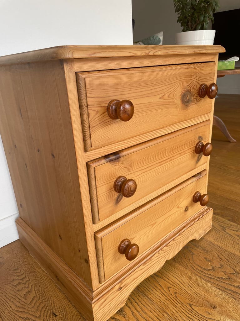 Solid Pine Bedside Chest of Drawers