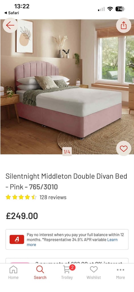 image for New few week old double base only divan was 249 silent night 