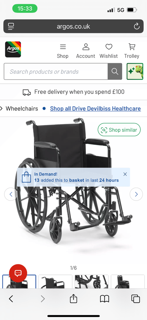 portable folding wheelchair 