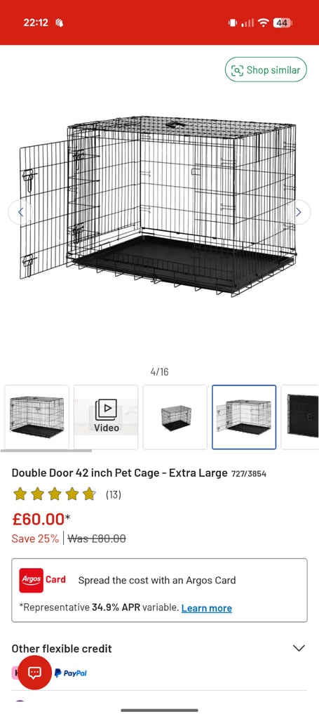Double Door 42 inch Pet Cage - Extra Large