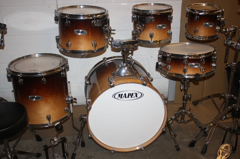 Mapex Pro M Series Caramel Fade 6 Piece Refurbished Drum Kit 20in Bass + All Hardware ~ £575 ono