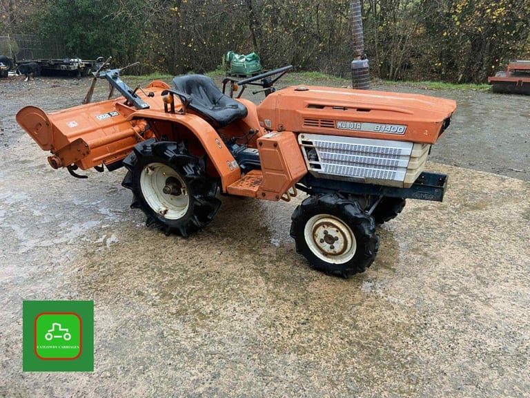 KUBOTA B1400 4X4 COMPACT TRACTOR & ROTOVATOR ALL WORKING WELL SEE VIDEO