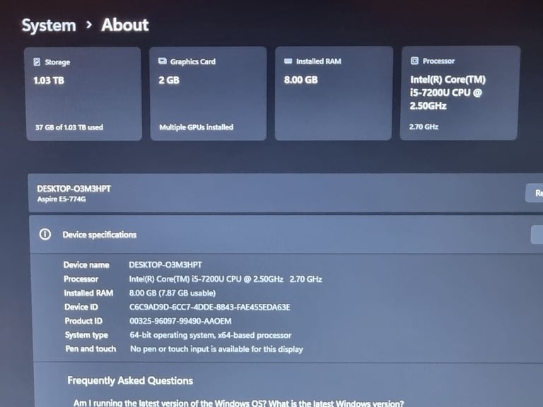 17 INCH LAPTOP i5 BARGAIN 8GB RAM SSD + HDD PC COMPUTER WORKSTATION SERVER DESKTOP WINDOWS 11