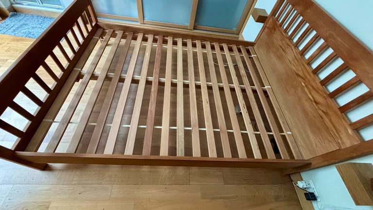 Habitat Oak King Size bed frame (solid wood) circa early 90s