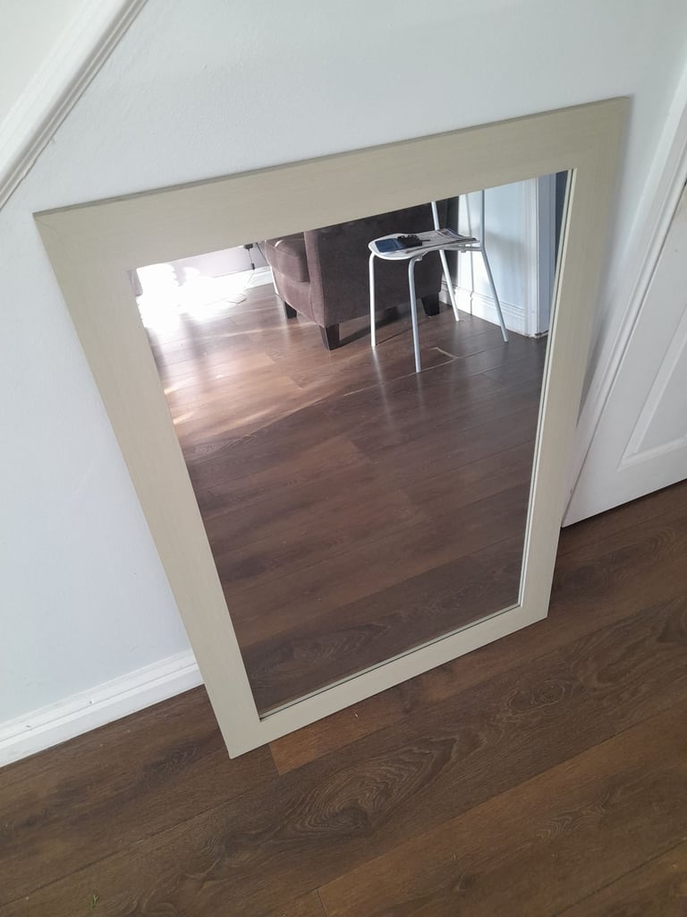 Wooden Framed Large Mirror . 72 Cms Wide , 102 Cms Long . 