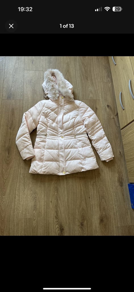 image for Brand New Ted Baker Fur Hood Cinched Waist Padded Coat