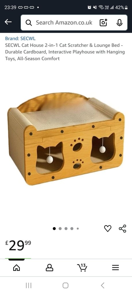 2 in 1 Cat Scratching Bed