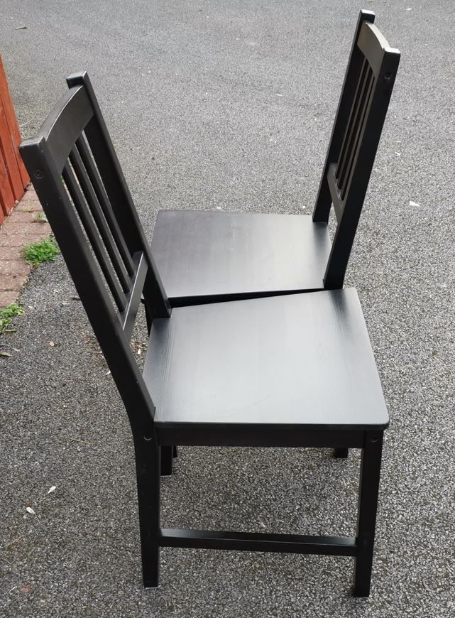 2 IKEA Stefan Black Chairs FREE DELIVERY 076