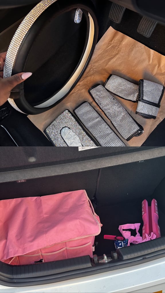 Girly sparkly car accessories + boot organiser storage box