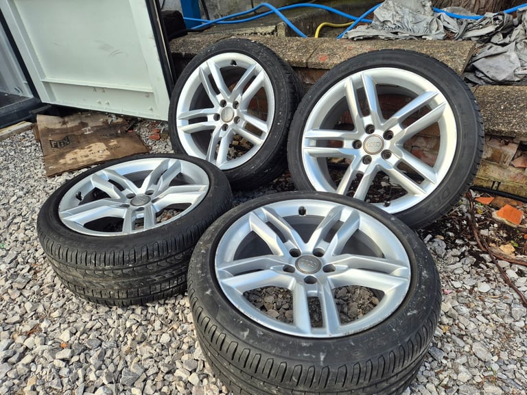 🌟Genuine Audi 18 inch Alloy Wheels 5x112 with MATCHING PREMIUM TYRES 7M++ AUDI A5 A6 GOLF CADDY 