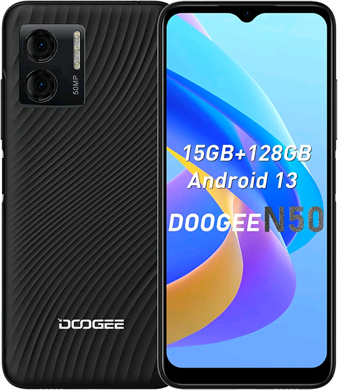 Brand New DOOGEE N50 Mobile Phones SIM Free Unlocked, Android 15GB RA