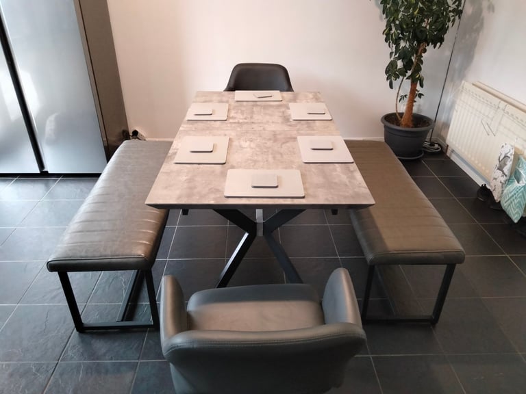 Dinning table and chairs.