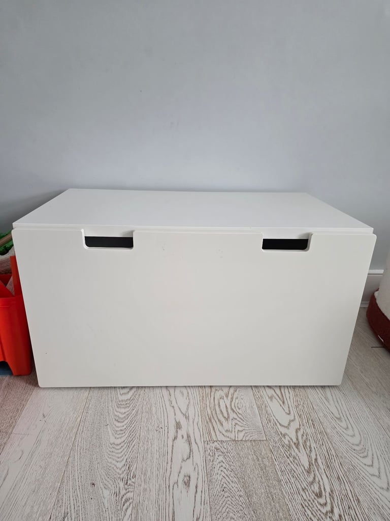 Ikea white bench and storage Smastad, toys kids room
