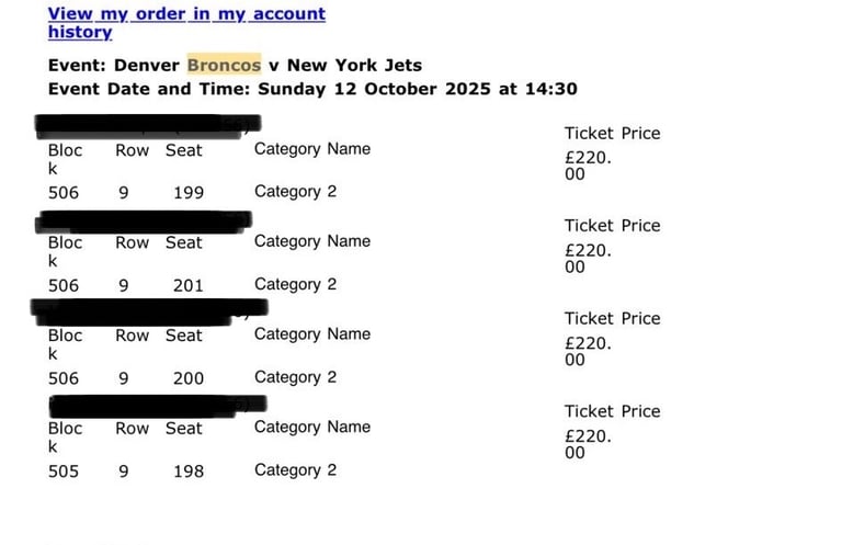 NFL Tickets Denver Broncos vs New York Jets
