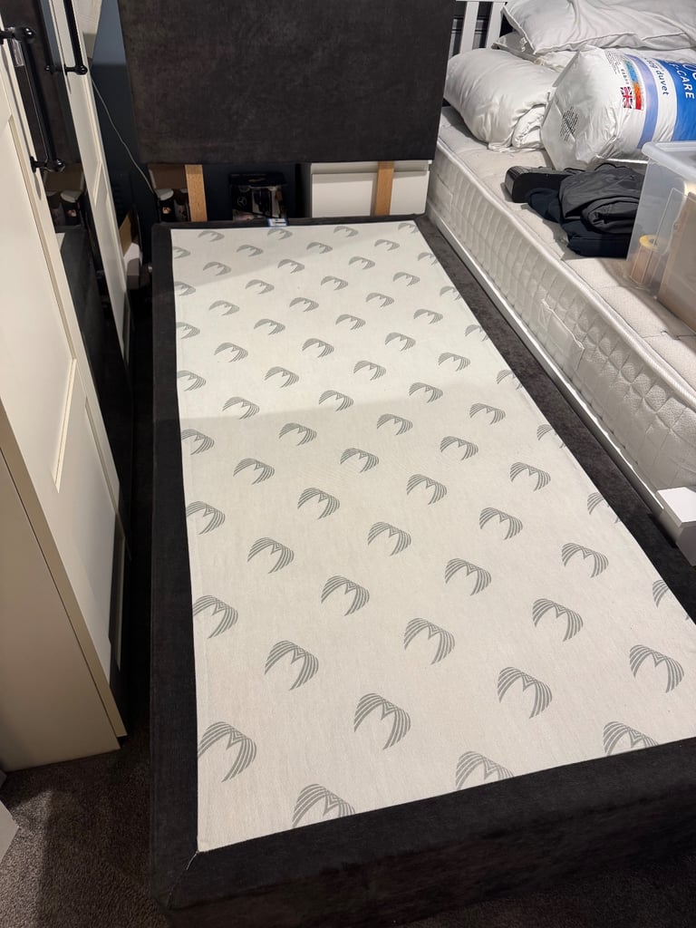 image for Single Divan Base with adjustable headboard and 2 Drawers